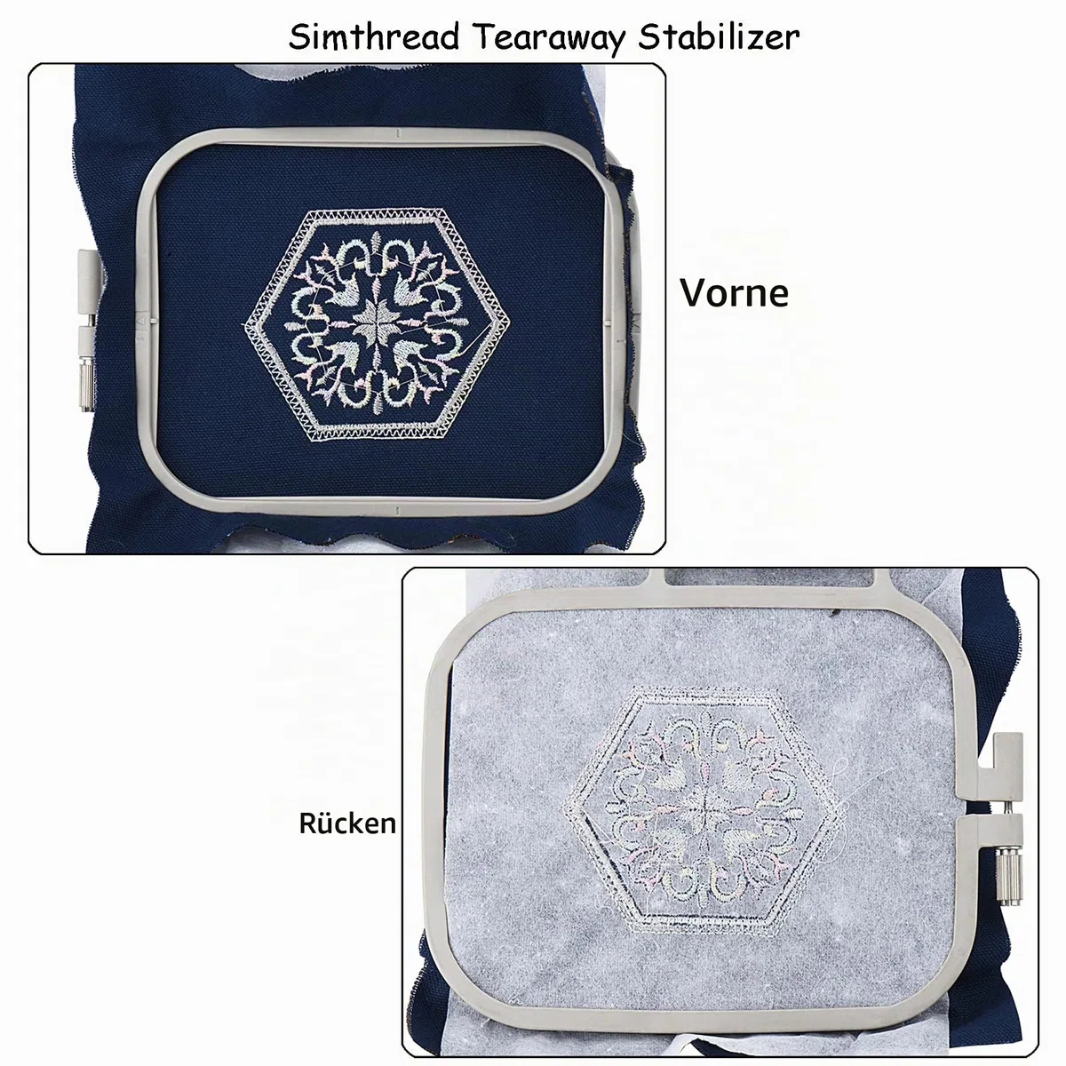 Simthread Maschinen Stickvlies Tear Away Reißvlies - 12" x 20M / Rollen (30CM x 21.87Yd) - Mittleres Gewicht 1.8OZ (50gm) für Maschinensticken
