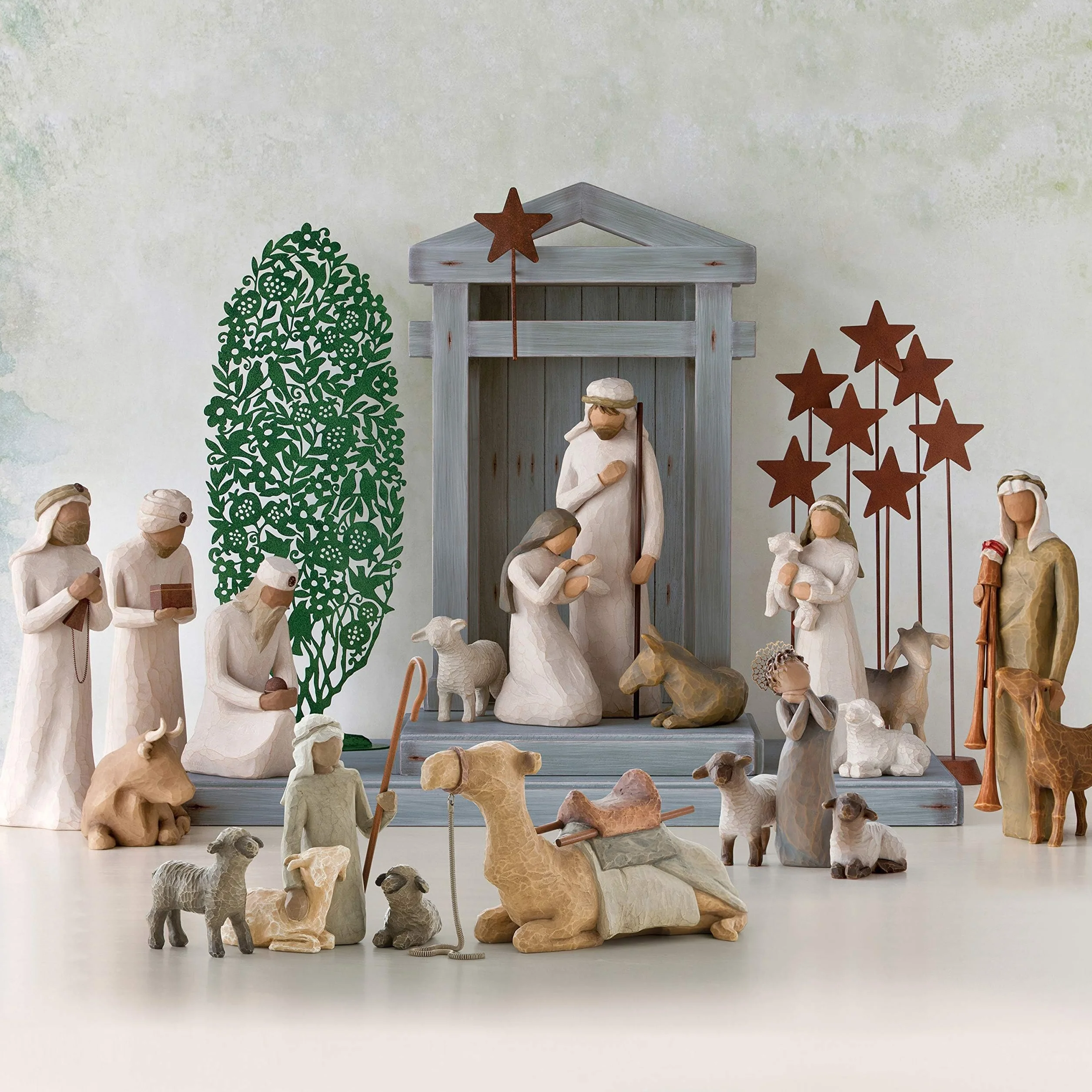 Willow Tree Shepherd & Stable Animals Figurine