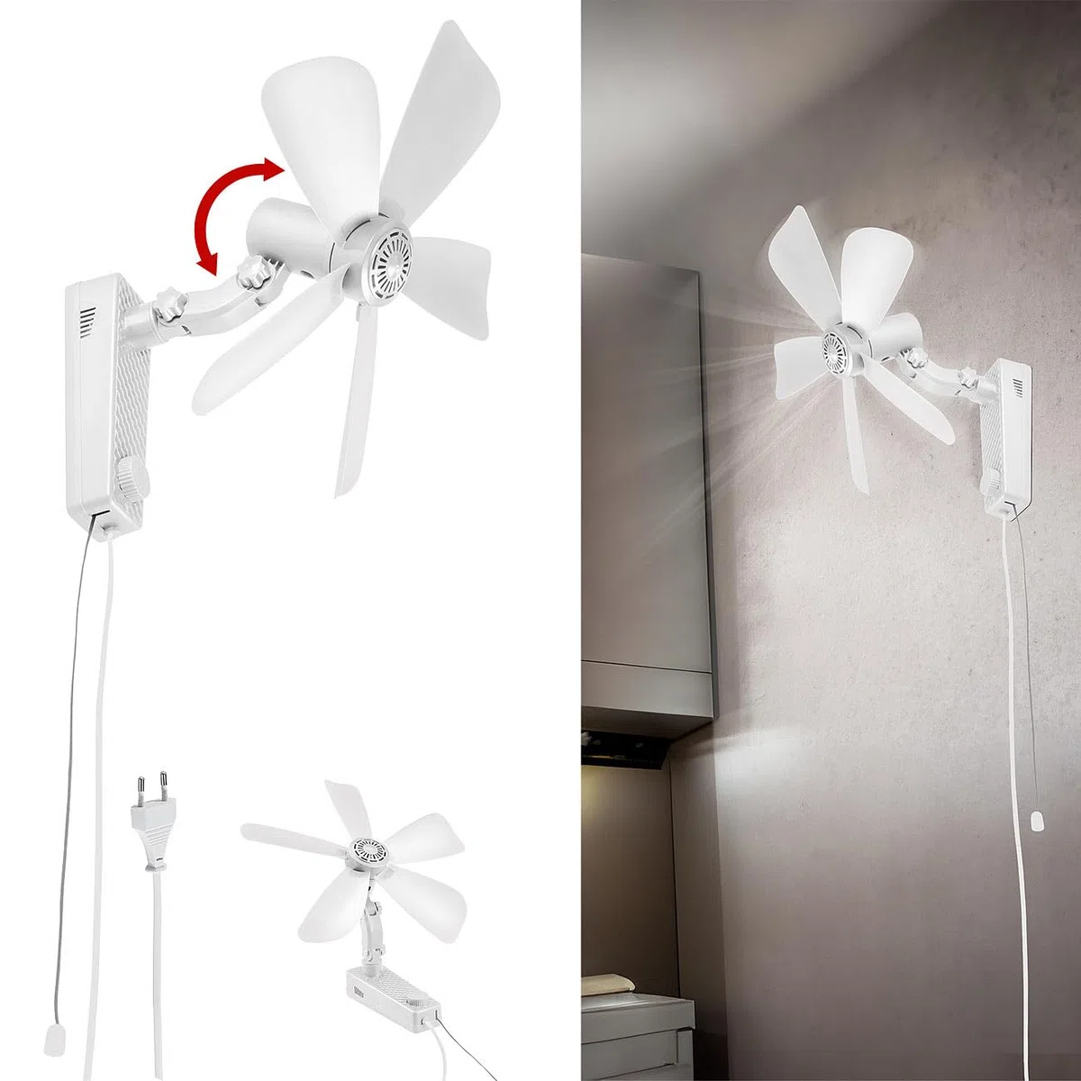 Sichler Haushaltsgeräte Lüfter: Wand-Ventilator mit Oszillation, Ø 43 cm, 20 Watt, Neigung einstellbar (Wandventilator oszillierend, Büroventilator, Kühl)