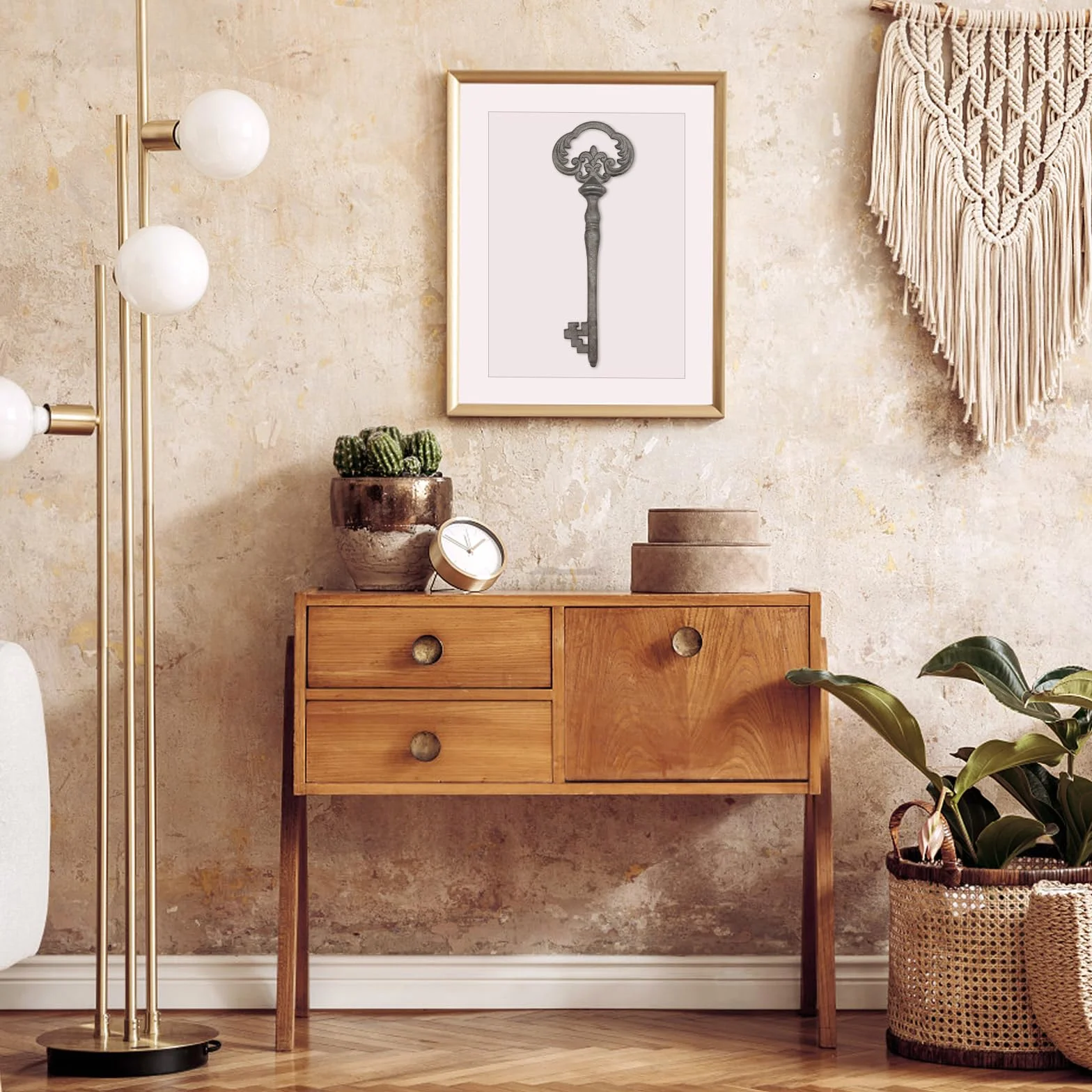 Zezzxu Großer Gusseisenskelettschlüssel, 2 Stück, Vintage-Stil, Gusseisen, dekorativ, Schmiedeeisen, Handwerksschlüssel für Zuhause, Wanddekoration