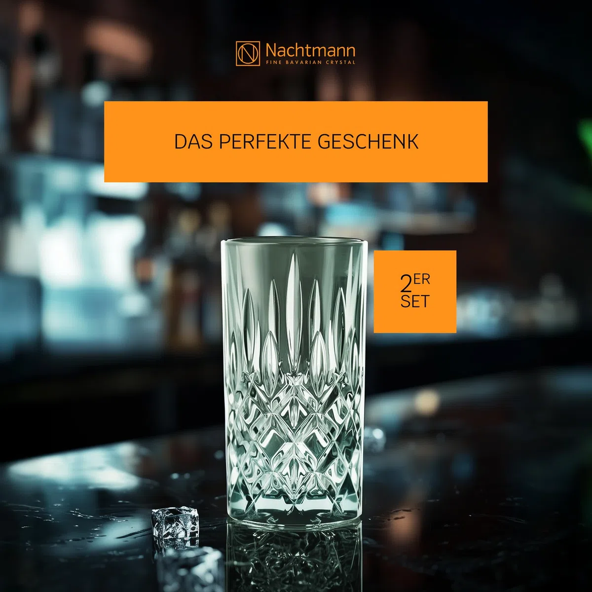 Nachtmann 2-teiliges Longdrinkgläser Set, 395 ml, Mintgrün, Noblesse, 105712, Cocktailgläser aus Kristallglas, Trinkgläser spülmaschinenfest