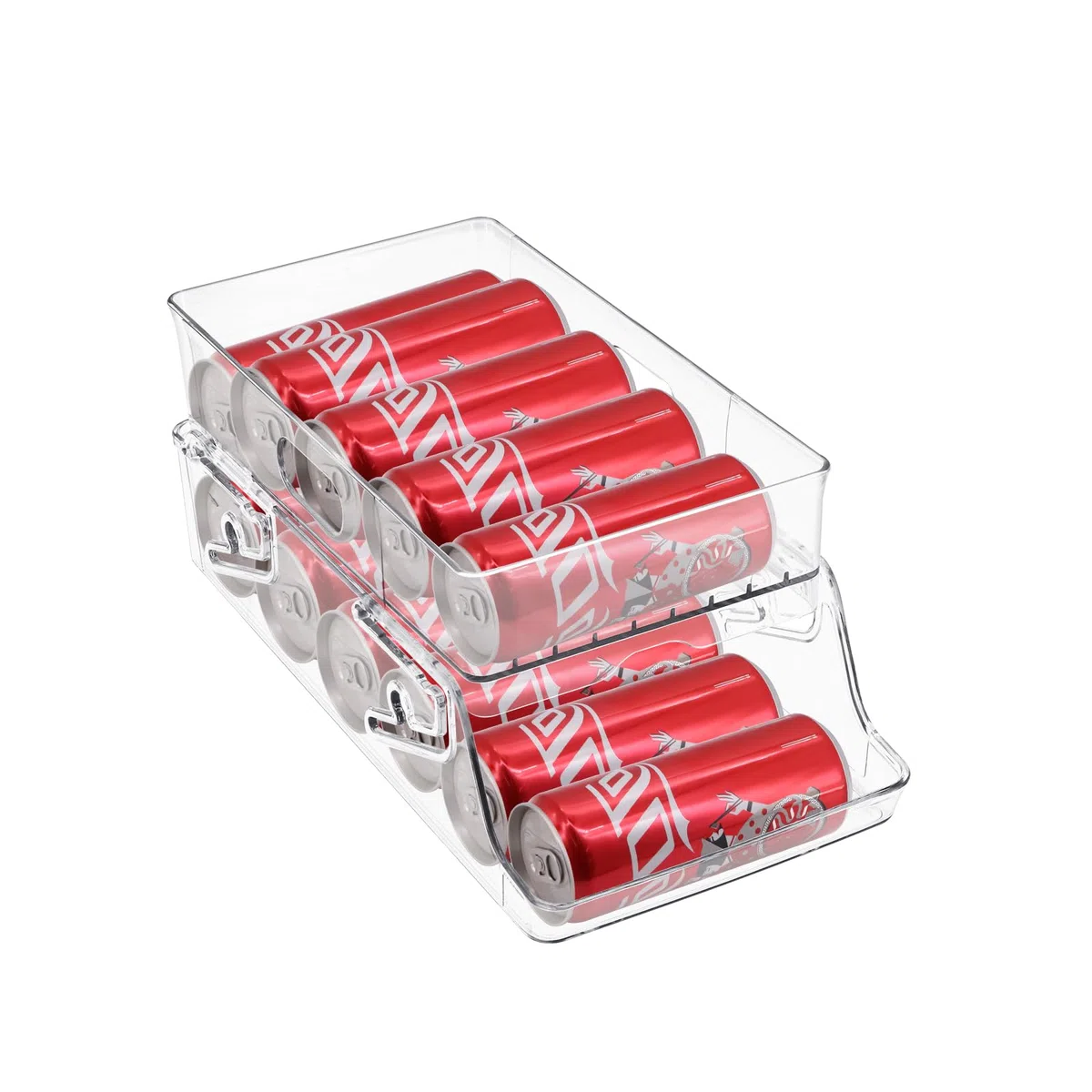 Kühlschrank Organizer Dosen Dosenspender Kühlschrank 2 Tier Foldable Dosenhalter Getränkehalter für 250ml/330ml Getränkedosen Bier Soda Dosen