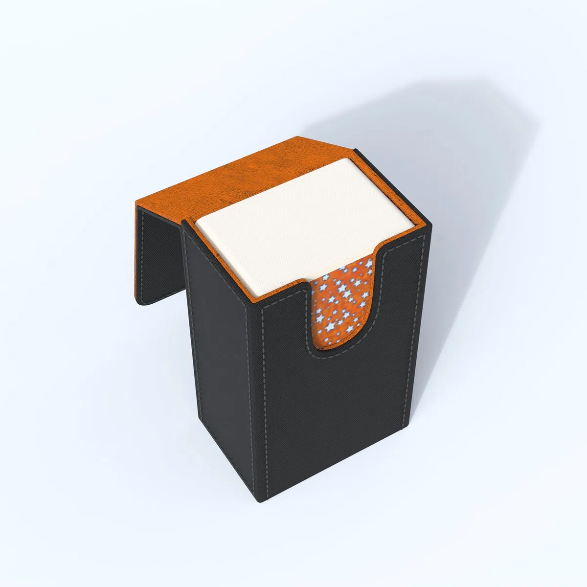 Schwarzer Tarotkartenhalter; faltbare Tarotkarten-Box mit Magnetdeckelverschluss; passend für Rider Waite Tarotkartendeck; Halter misst Standardgröße 137 x 86 x 57 mm (Orange)