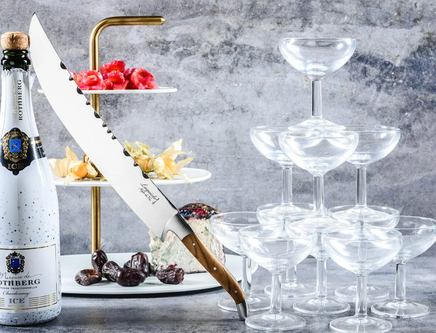 Laguiole Style de Vie Champagnersäbel Luxury Line, Olivenholz