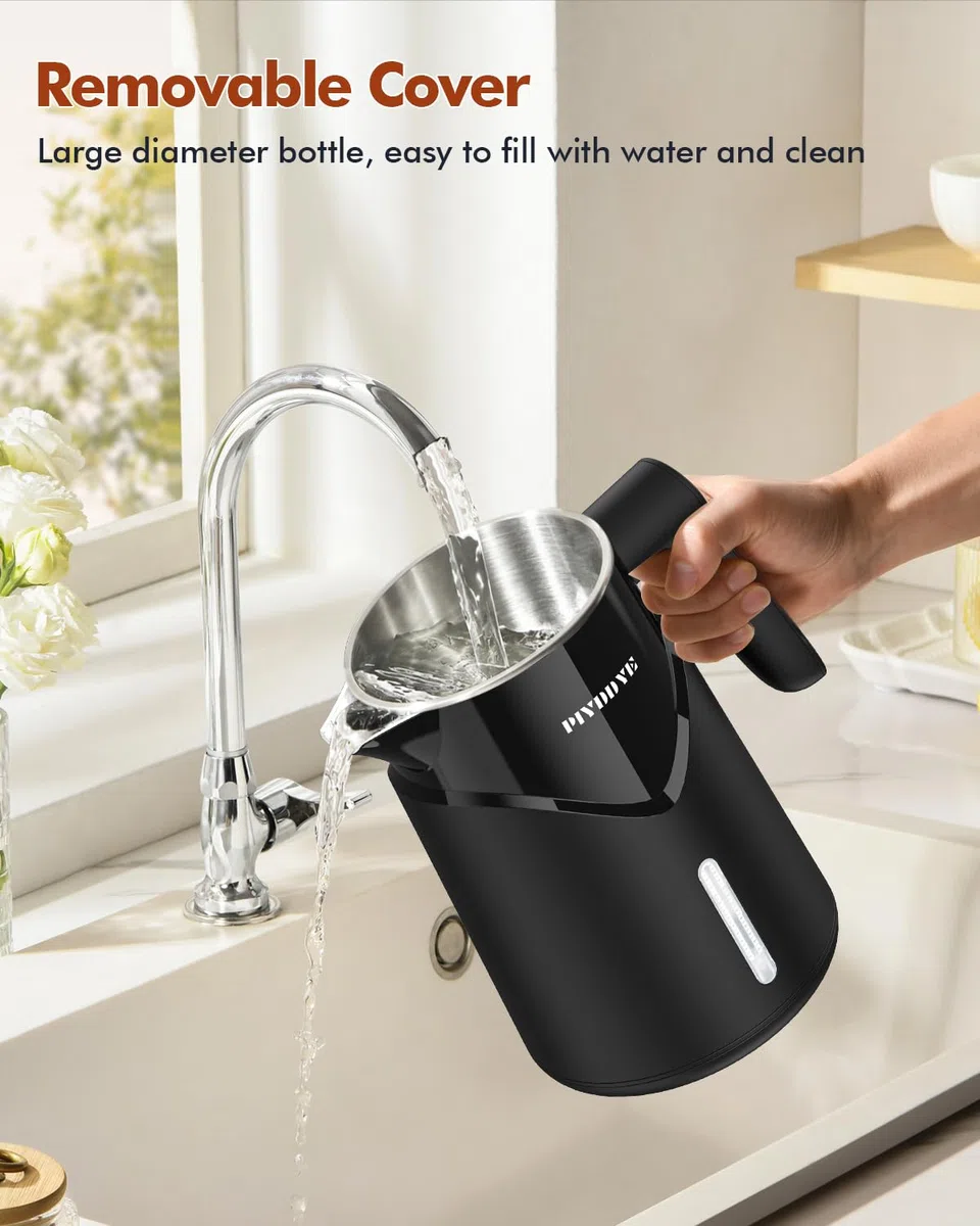 Wasserkocher Edelstahl - 2200W Schnellaufheizender Elektrischer Wasserkocher, Automatischer Stromausfall, Trockengehschutz, 100% BPA-Frei, Kein Kunststoffkontakt, Leise, 1,7L Zuhause