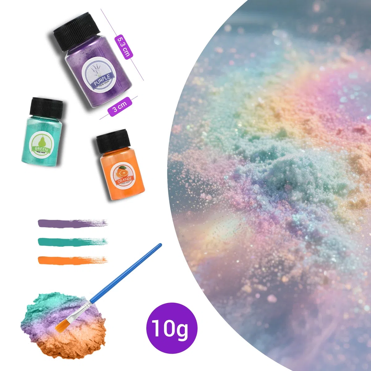Epoxidharz Farbe Mica Pulver,24 Farben * 10g, Hochwertige Farbpigmente für Gießpulver – Ideal für kreative Projekte wie Seifenfarbe, Resin, Kerzen, Badebomben, Schmuck und Schleim.