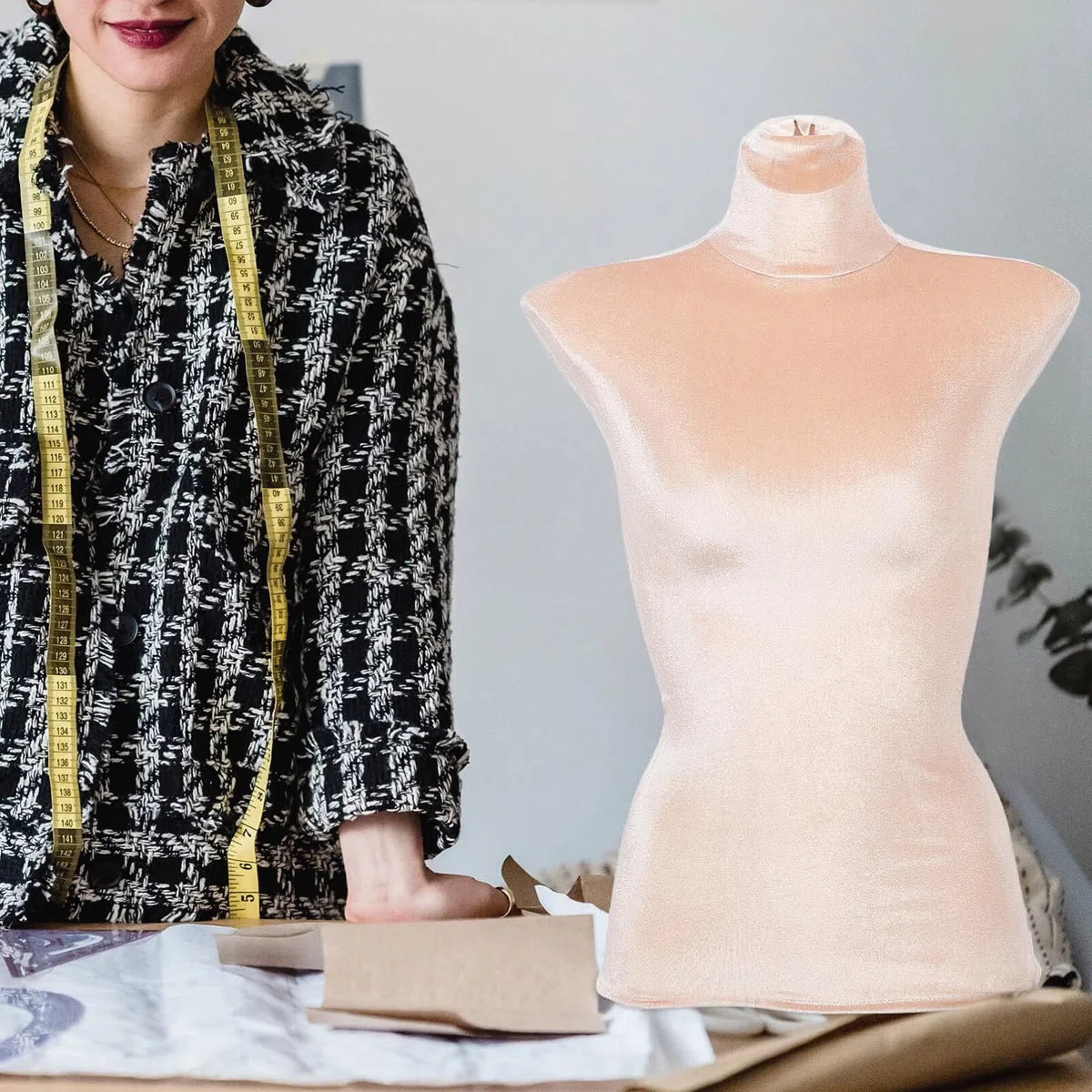OUNONA Samt Stoffbezug Für Kleiderpuppe Ersatz Halbtorso 32X11 Zoll Ideal Für Schaufensterpuppen Zubehör Im Einzelhandel