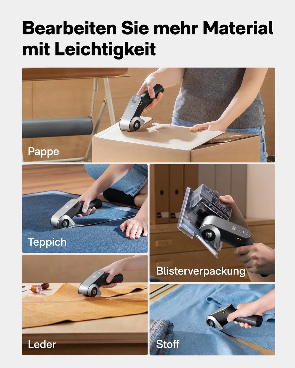 HOTO 2 Stück titanbeschichtete Ersatz-Rundmesser für HOTO Edgeflow Elektroschere, langlebig & scharf, Ersatzklingen für Kartonschneider für Karton, Stoff, DIY, Teppich, Leder, Papier, Kunststoff
