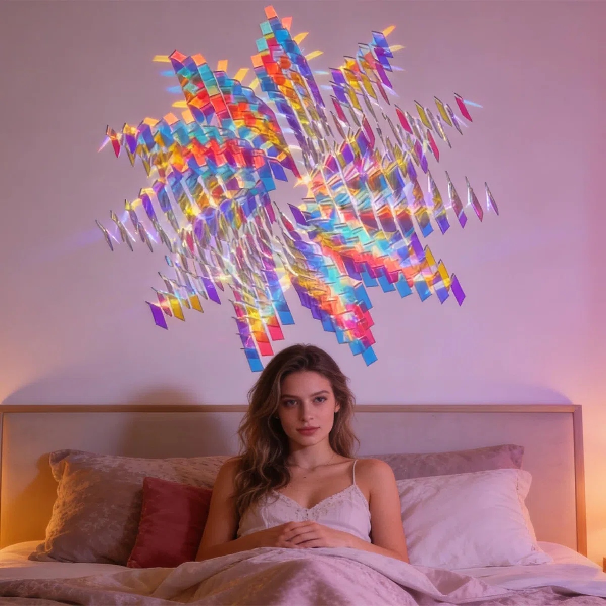 Acrylplatte – 100 Stück, Regenbogen-Acrylplatte, doppelseitige Bretter | Schillerndes, strahlendes Blatt, Bastelmaterial für farbenfrohe dekorative Gemälde und Licht- und Schattenkunst