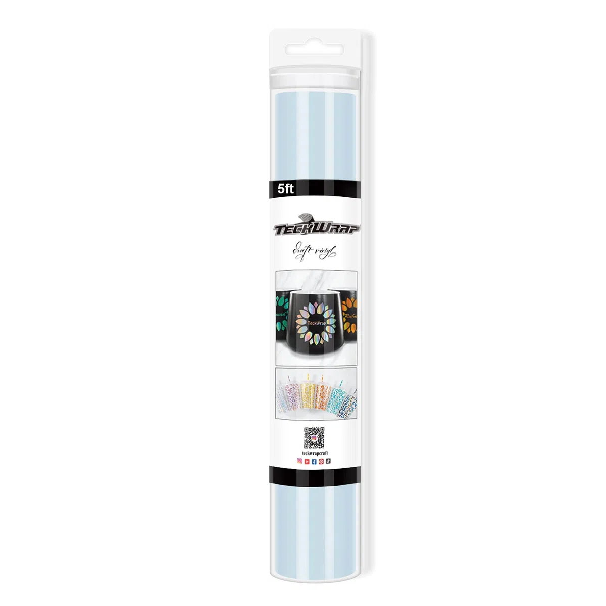 TECKWRAP 001 Vinyl, glänzend, selbstklebend, für Bastelprojekte, 0,3 m x 1,5 m, Babyblau glänzend