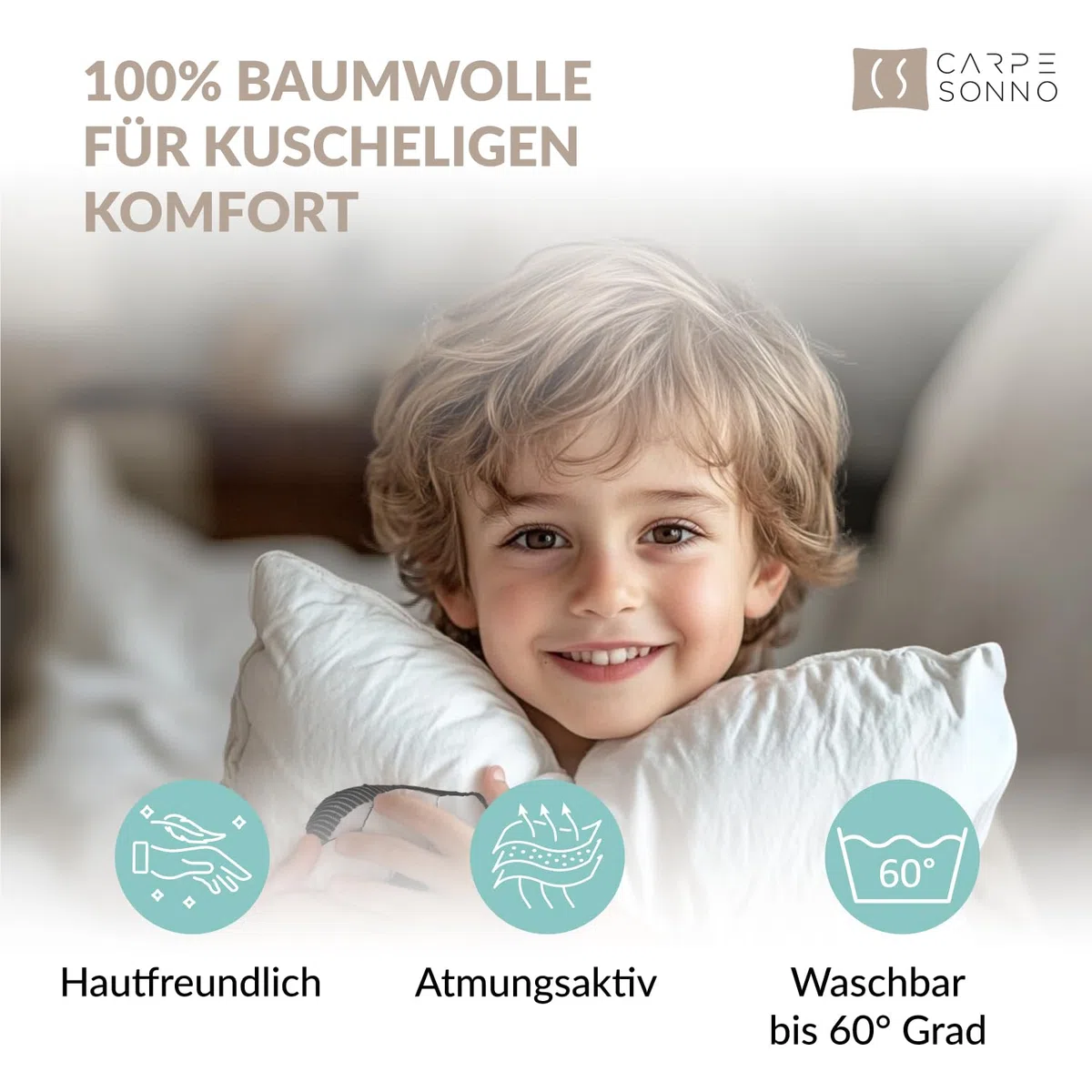 Carpe Sonno Kinder Bettwäsche 135x200 Kinder mit Kissenbezug [100% Renforce Baumwolle] Fußball Motiv | Oeko-Tex 100 & Made in Green | Kinderbettwäsche Jungen | Fussball Bettwäsche Jungen 135x200