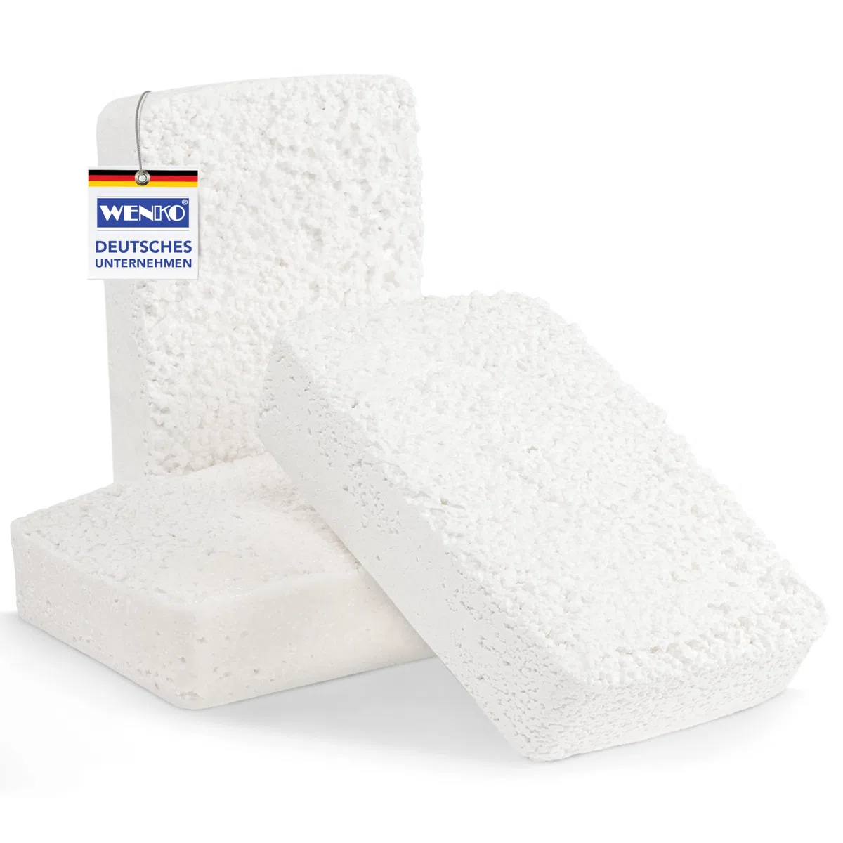 WENKO Nachfüllpack Entfeuchter 3x1000g für Luftentfeuchter ohne Strom wiederverwendbar für Raum Keller Auto Granulat Weiß je 16,5x4x11,5 cm Calciumchlorid