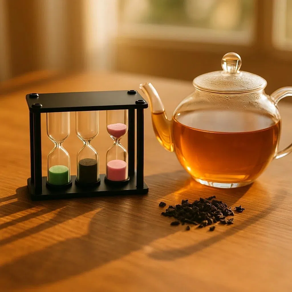 Tasty Brew Tee-Timer – Sanduhr-Form von 3, 5, 7 Minuten für perfekten Tee – elegante Sanduhr für losen Tee und Teebeutel