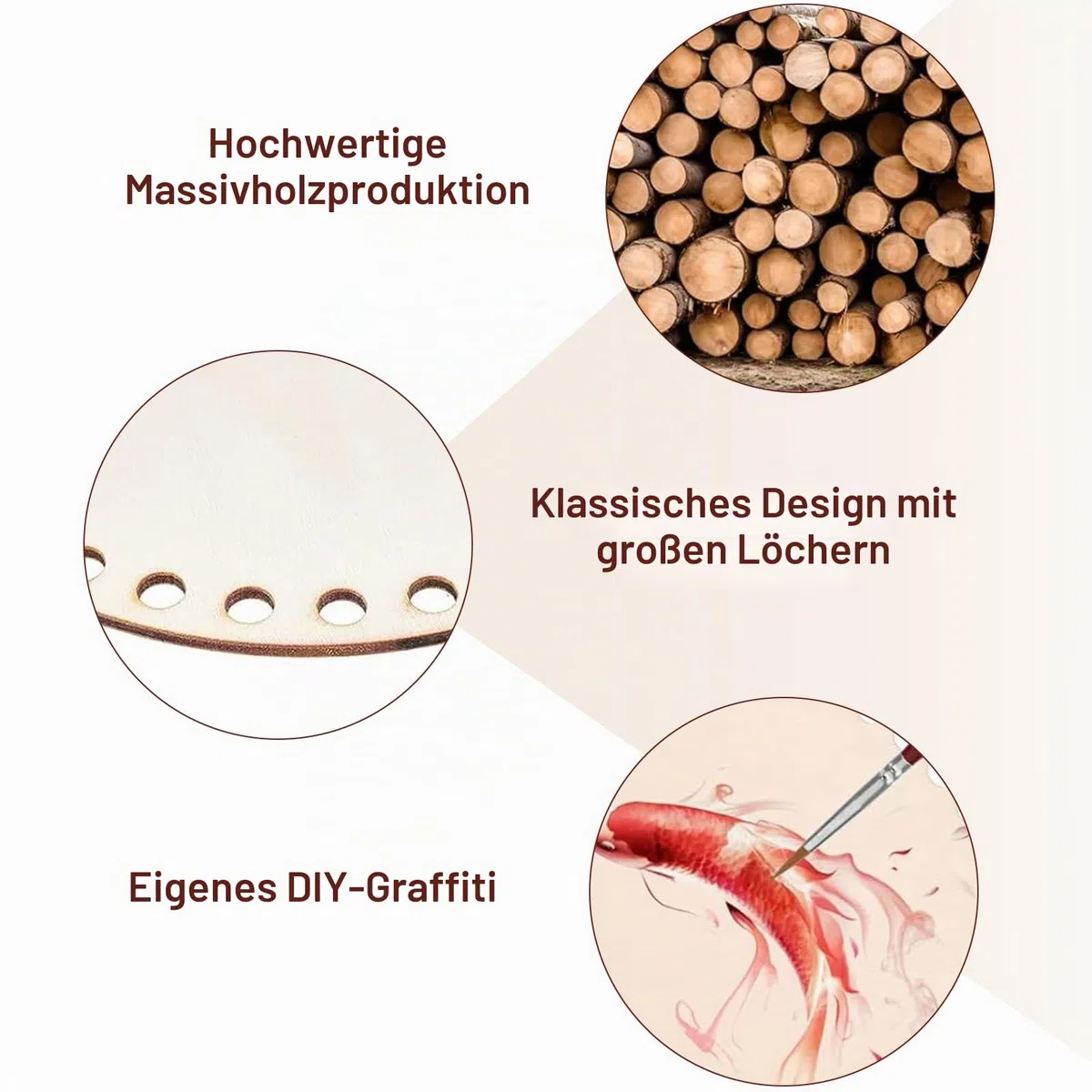 2 Stück Korbboden aus Naturholz, Basis aus Holz für runden Häkelkorb, Durchmesser 7,87 Zoll, für Handwerk, Webbedarf, Bastelkorb