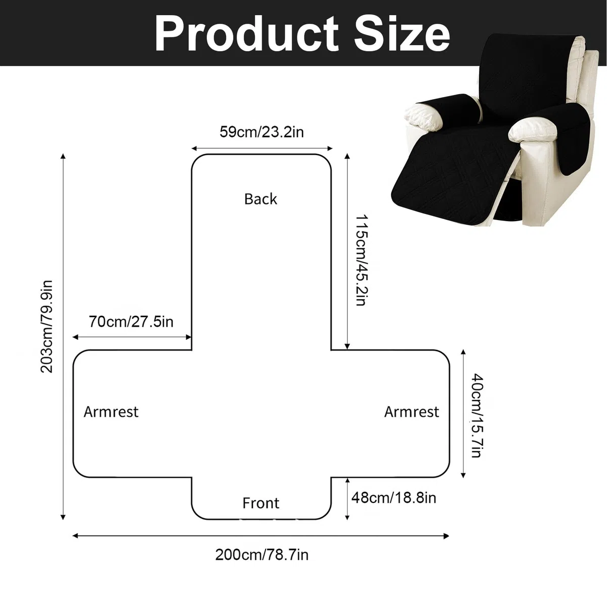 Sesselschoner für Relaxsessel Relaxsofa, 1 Sitzer Fernsehsessel Armlehne Sesselauflage, Sesselschoner mit Taschen, Wasserdicht rutschfest Möbelschutz für Sofa, Stuhl
