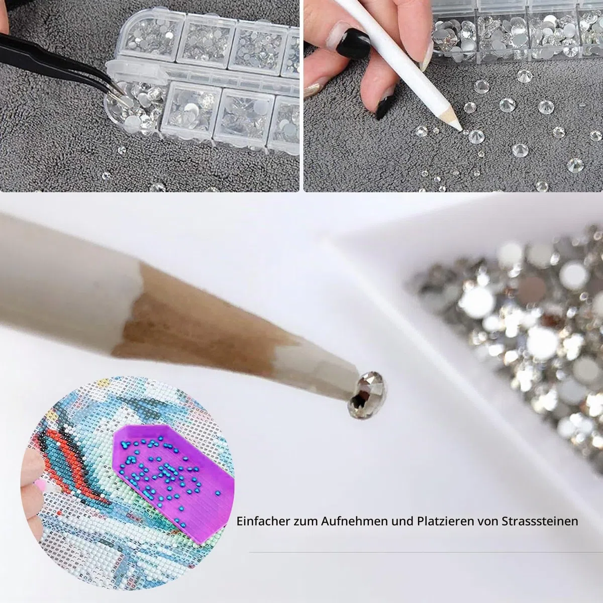 Hotfix Applicator, Rhinestone Applicator Tool, Hotfix Rhinestone Applicator Set with 7 Applicators Tips & Hotfixs Rhinestones for Textiles Fabric Craft