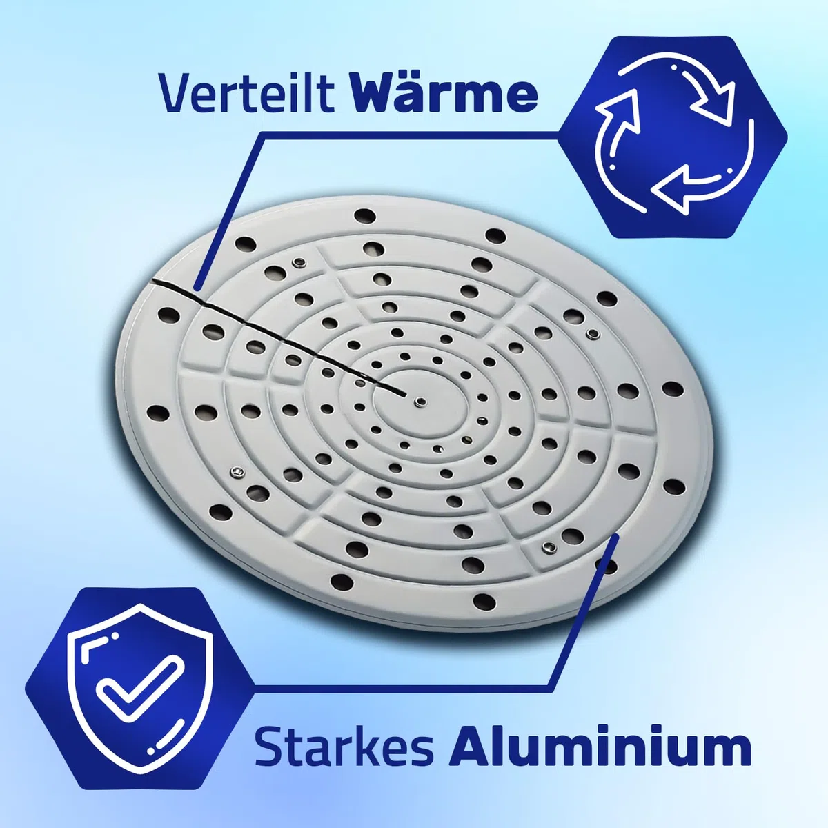 Simmerplatte für Gasherd – Durchmesser Ø 160 mm - aus Aluminium - Garantie 10 Jahre - MONTERAL