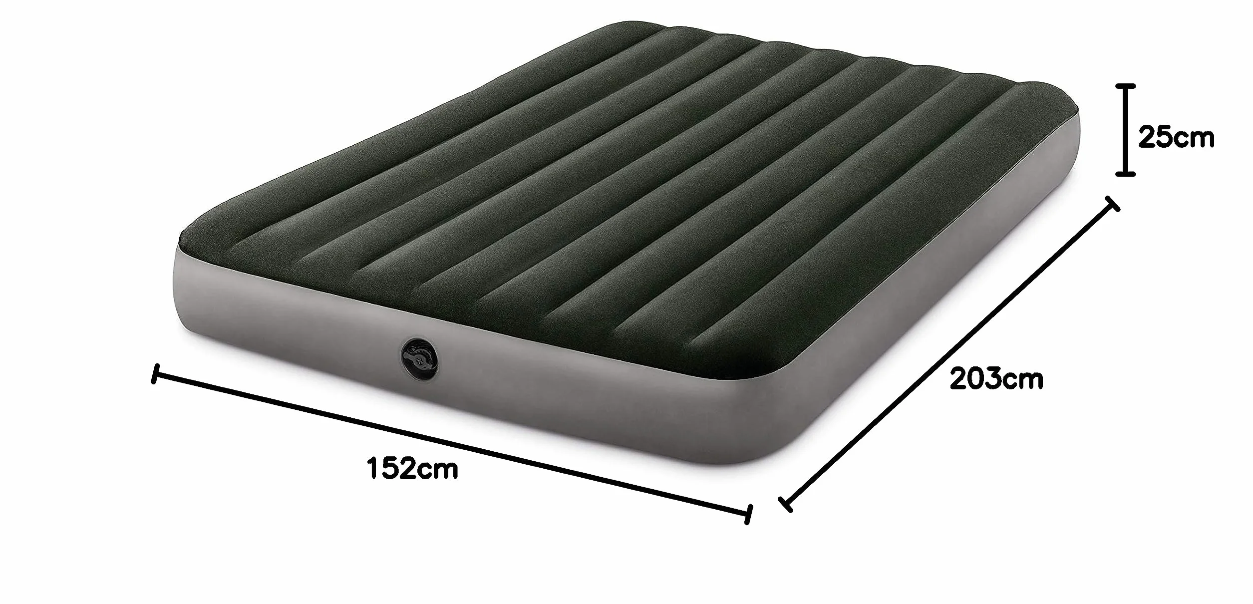 INTEX Dura-Beam Camping Matratze für 2 Person Isomatte (152 x 203 x 25 cm) max. 272KG – Gästebett aufblasbares Bett Luftbett, Fiber-Tech-Technologie (64109)