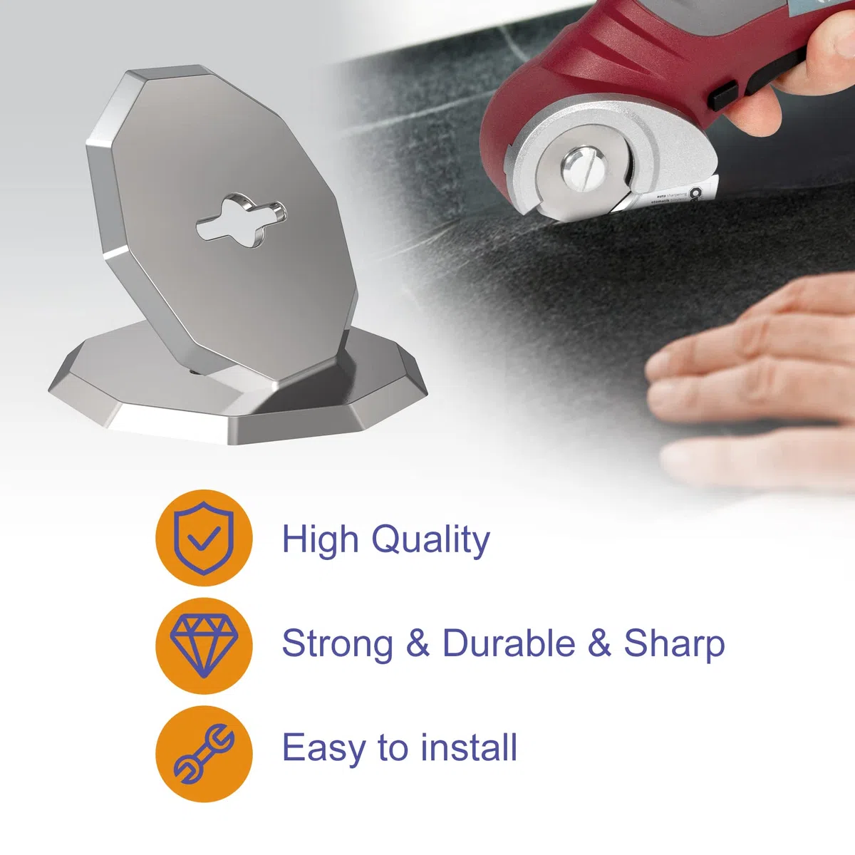 VLOXO Katonschneider Ersatzklingen Elektrische Scherenklinge Ersatz Rotationsklingen Kompatibel Electric Cutter Blades(1-1/2") für Stoff Teppich Leder Filz 2 STK.