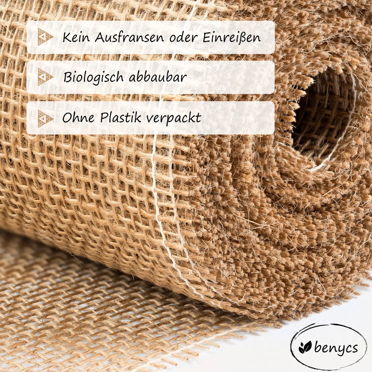 Jute Tischläufer Rolle für Tisch- und Hochzeitsdeko, Tischband aus 100% Natur Leinen-Jutestoff, 30cmx10m