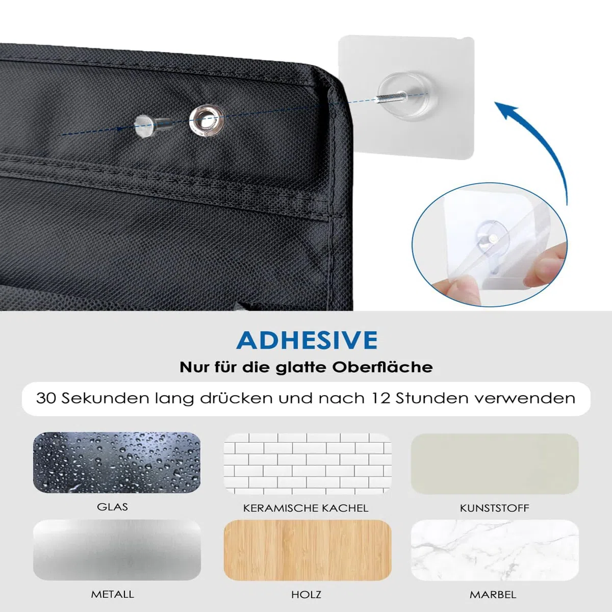 2 Stück Faltbare Hängende Lagerung Veranstalter, Große Stoff Tiefe Taschen Schuh-Rack, Camping Schuhhalter, Shoes Organizer Closet Hängend für Wohnmobil, Schlafzimmer, Wohnzimmer (Schwarz)