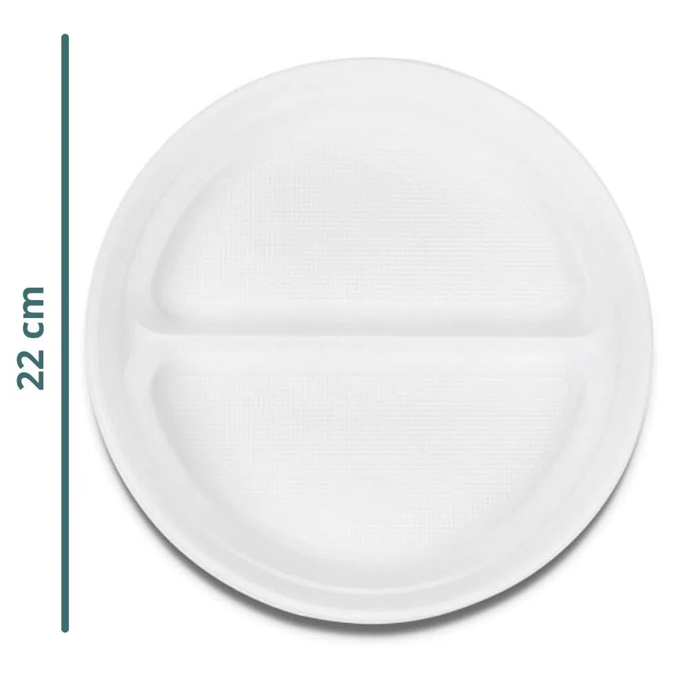 RAGO® Plastikteller 100 Stück Teller Set I Plastikteller Mehrweg Ø22 cm I Plastik Teller Wiederverwendbar Kunststoffteller I Partyteller Partygeschirr Plastikgeschirr (100 Stück - 2-geteilt)