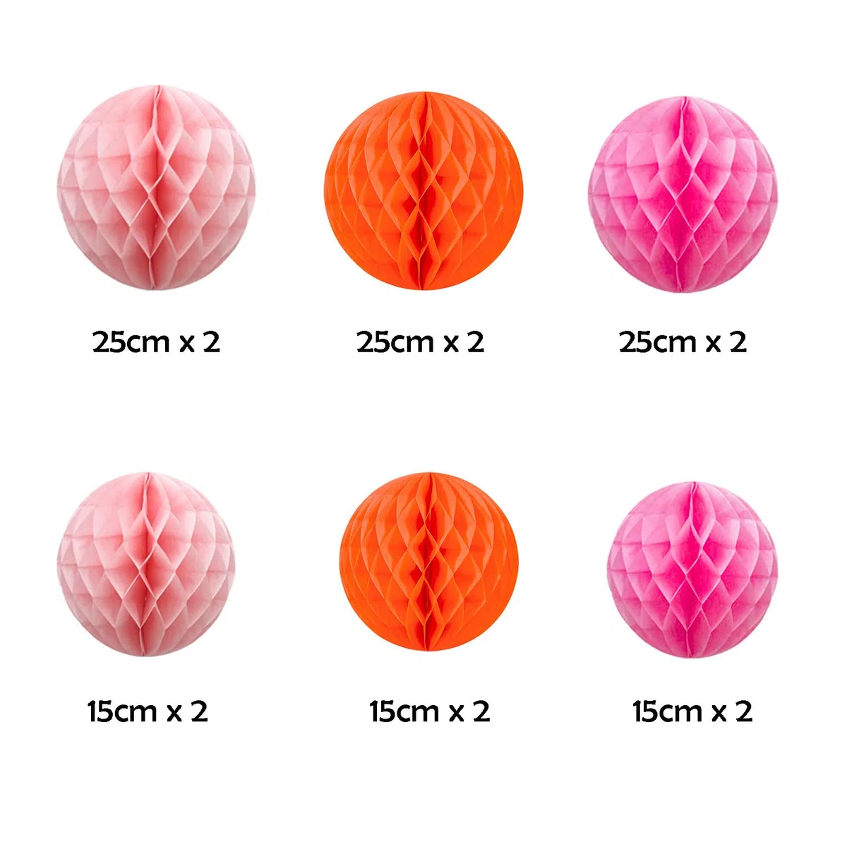 ZYOOO 12pcs Seidenpapier Wabenkugeln, 15/25cm Aufhängen papier Wabenbälle für Geburtstag, Hochzeit, Verlobung, Feiertage, Herbst Dekorationen (Rosa,Orange)