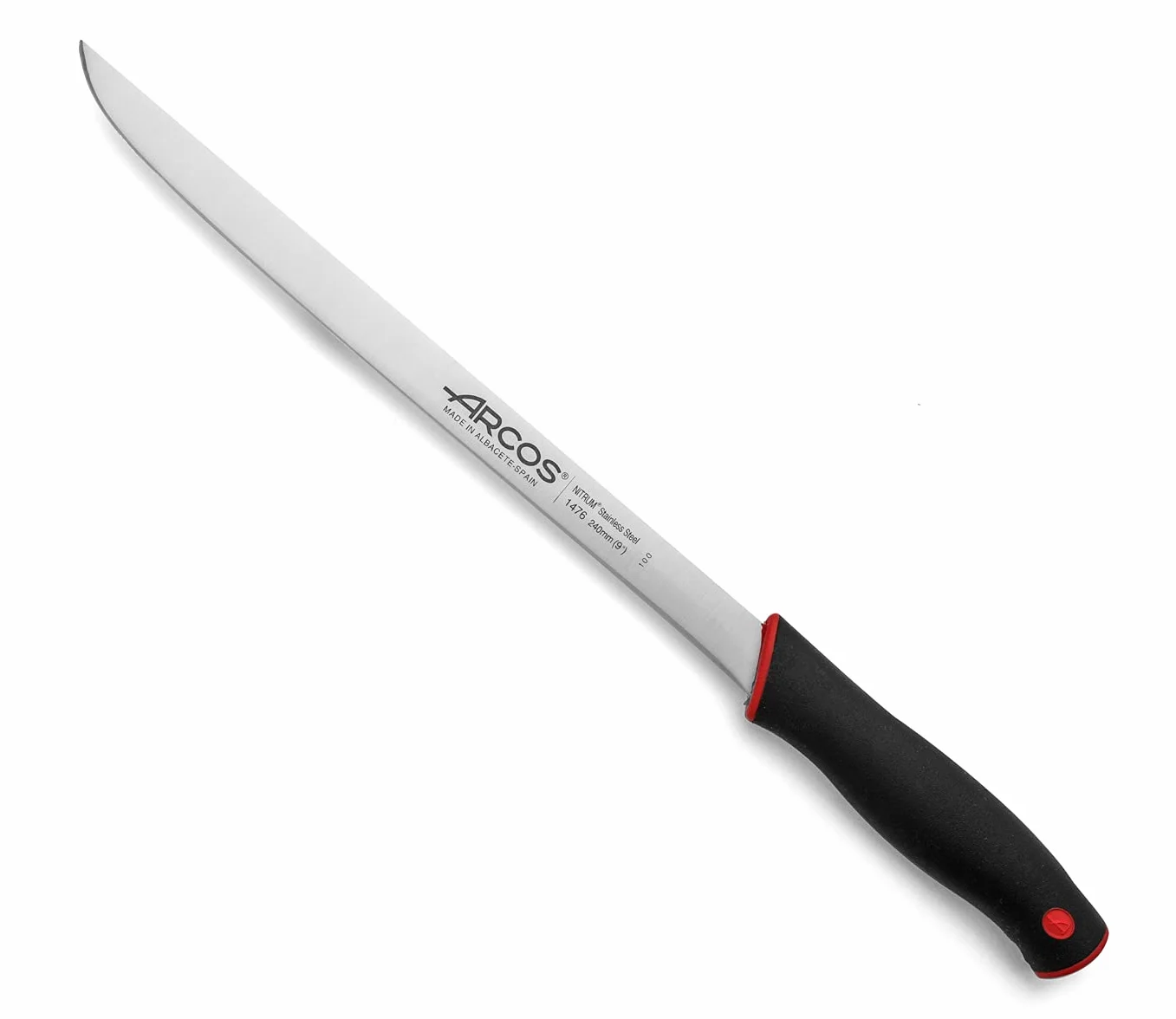 Arcos Flexibles Schinkenmesser - 240 mm NITRUM Edelstahlklinge - Ideal für Schinken und große Fleischstücke - Ergonomischer Griff - Serie Duo