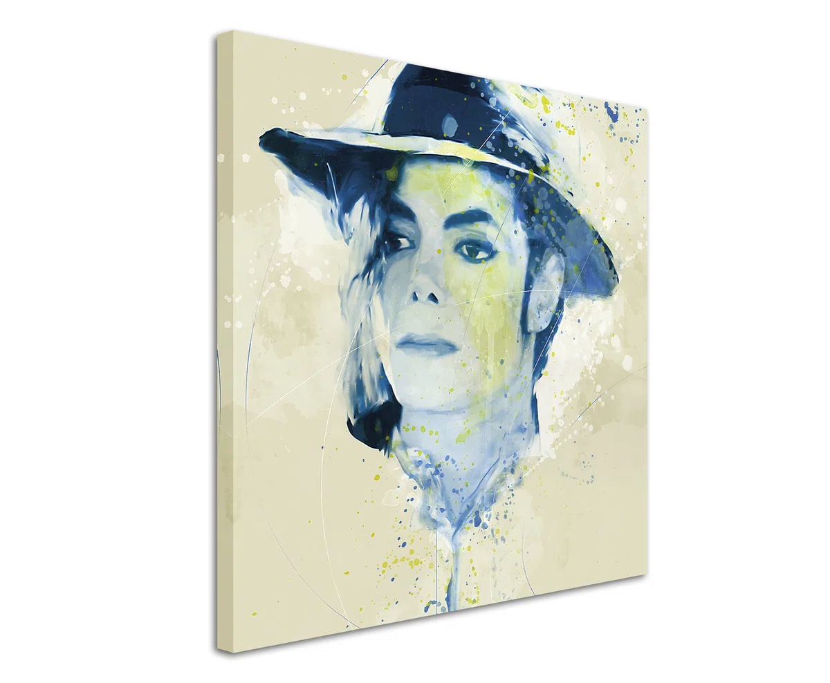 Michael Jackson I Aqua 60x60cm - Splash Art Paul Sinus Wandbild auf Leinwand - Malerei, Kunstbild, Aquarell, Fineartprint