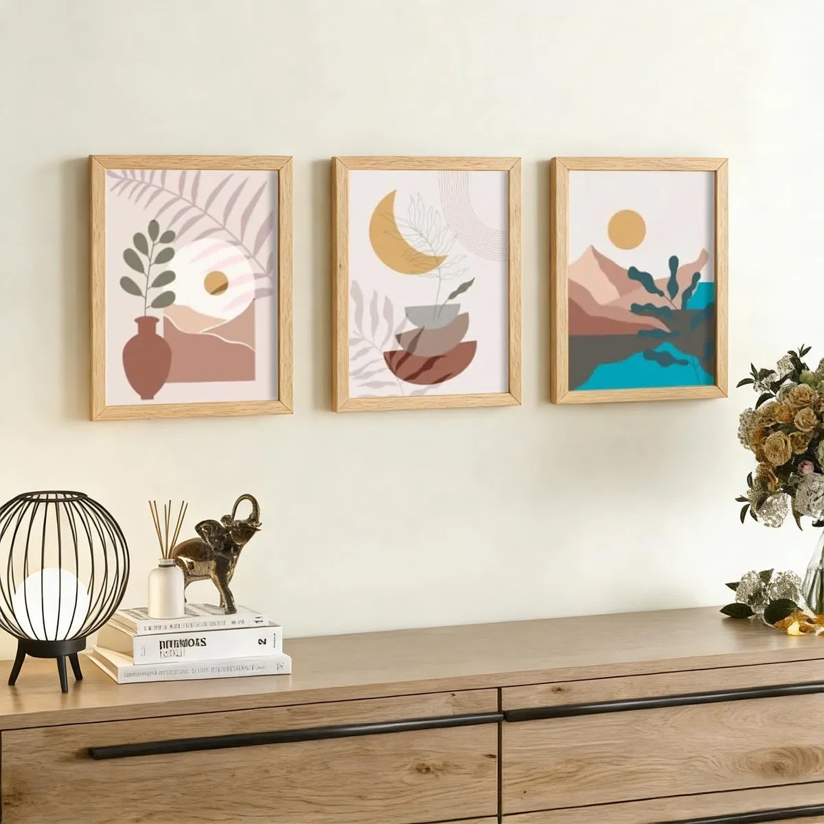 Bilderrahmen A4 MDF Holz Natur,3er Set 21x29.7cm Fotorahmen,DIN A4 Rahmen mit Acrylglas, Picture Frame 21x30 zum Aufhängen, 30x21 Holzrahmen mit Passepartout für A5 Dokumente,Zertifikate,Fotos,Poster
