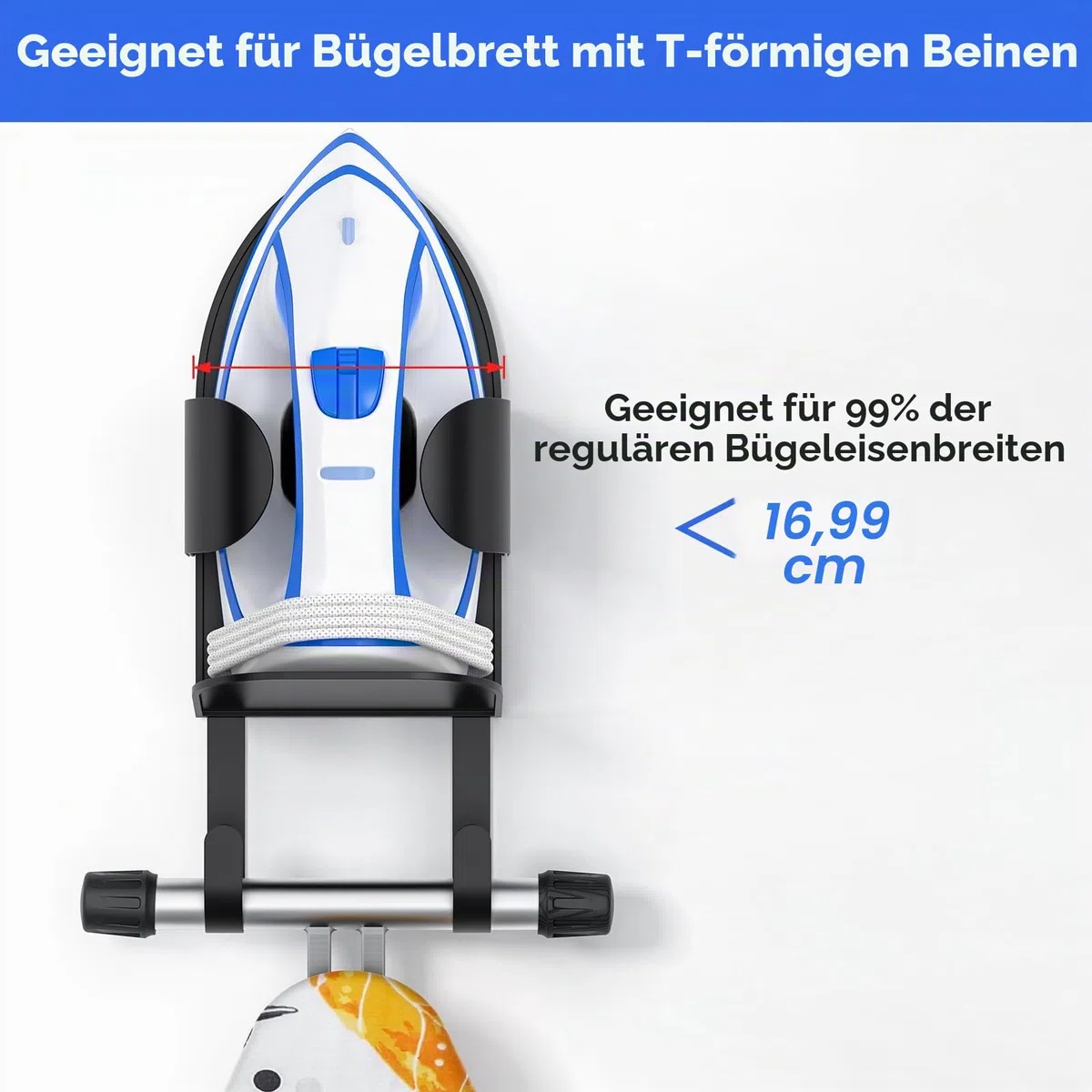 TJ.MOREE Metall-Bügelbretthalter zur Wandmontage, Bügelbrett Aufhänger, Bügelbretthalter, Bügelbrett Haken zur Wandmontage für Waschküchen (schwarz)