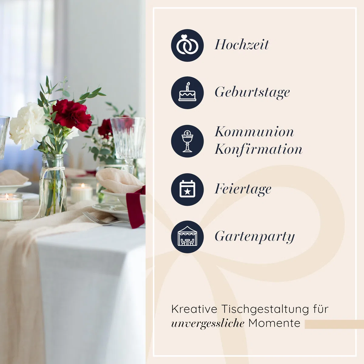 100%Mosel Musselin Dekostoff, in Natural Beige (48 cm x 5 m), 66 g/m², sehr dünner Tischläufer, zarte Tischdeko für Geburtstage & Hochzeiten, Tischband als Bunte Dekoration zu besonderen Anlässen