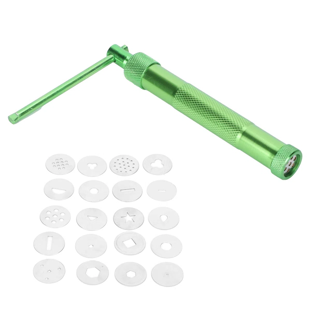Alvinlite Clay Extruder Fondant Sugar Extruder - Rotierende Quetschextruderpistole aus rostfreiem Stahl mit 20 Formen