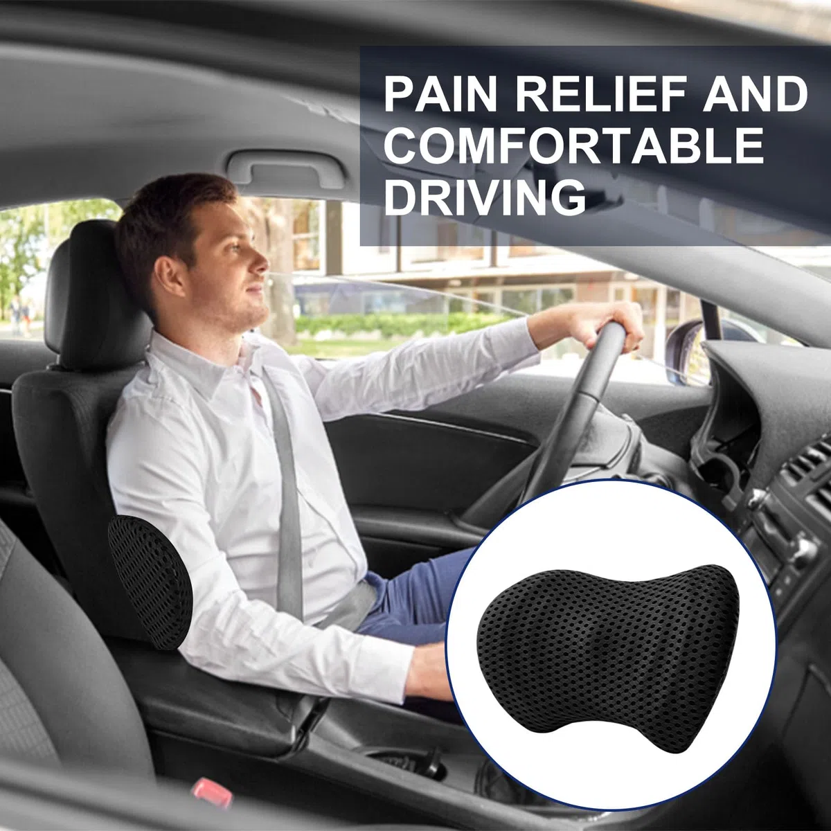 Raxfekro Lumbalkissen Rückenkissen, Ergonomisches Lendenkissen aus Memory Foam, Rückenpolster für Back Support, Lendenstützkissen für Autositze und Bürostühle (Schwarz)
