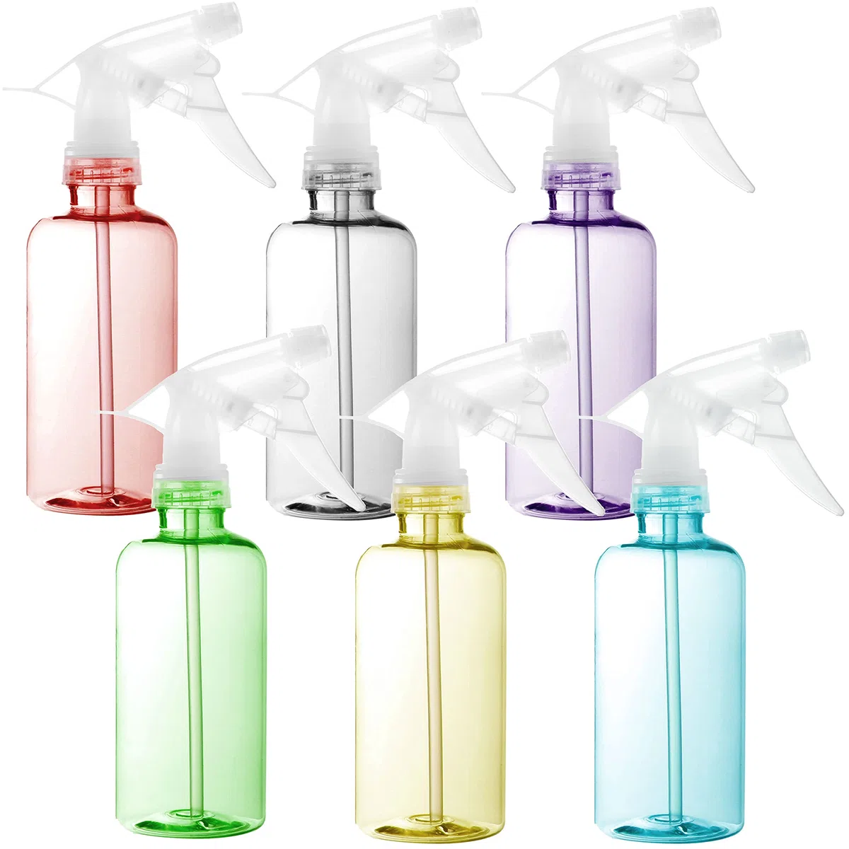 Youngever 6er Set 250ML Sprühflaschen, Farbe Leere Kunststoff Sprühflaschen Set für Haare und Reinigungslösungen, Reisen, Gartenarbeit (250ML)