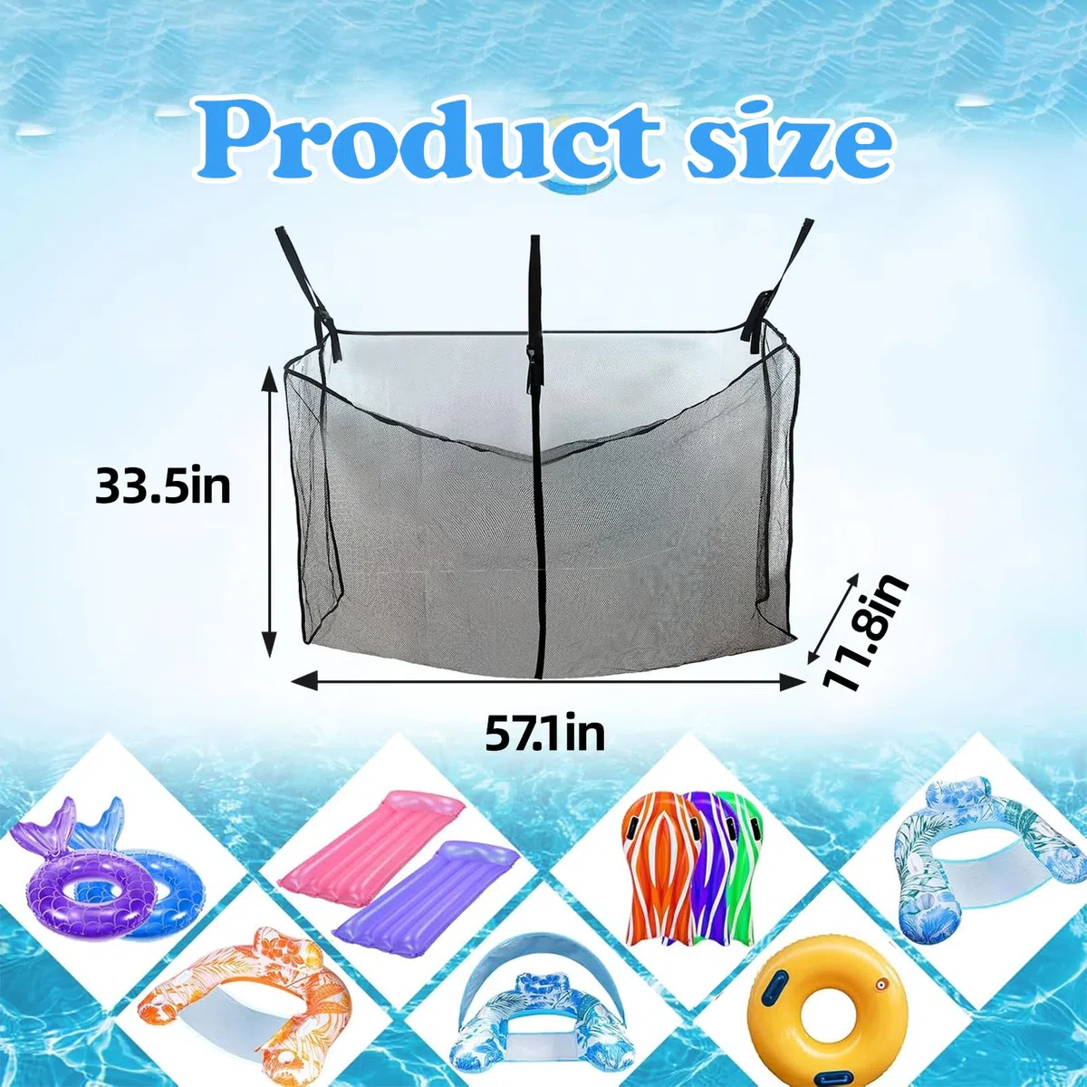 Pool Aufbewahrungsnetz,Mesh Pool Spielzeugaufbewahrung,Pool Float Aufbewahrungs Organizer,Kapazität Pool Spielzeug Aufbewahrung,Hängendes Pool Aufbewahrungs Organisator,Für Zaun, Deck,Garage,Terrasse