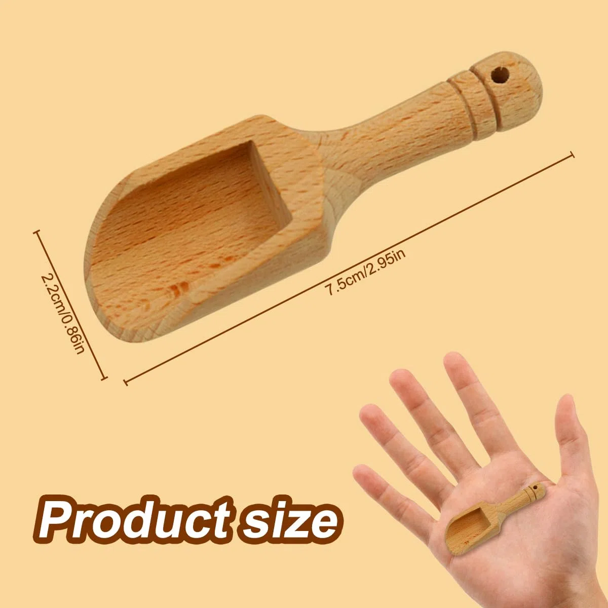 Set mit 3 Mini-Salzlöffeln aus Holz – natürliche Schaufeln für Badesalz, Süßigkeiten, Honig, Gewürze, Zucker und Teepulver von Jagowa