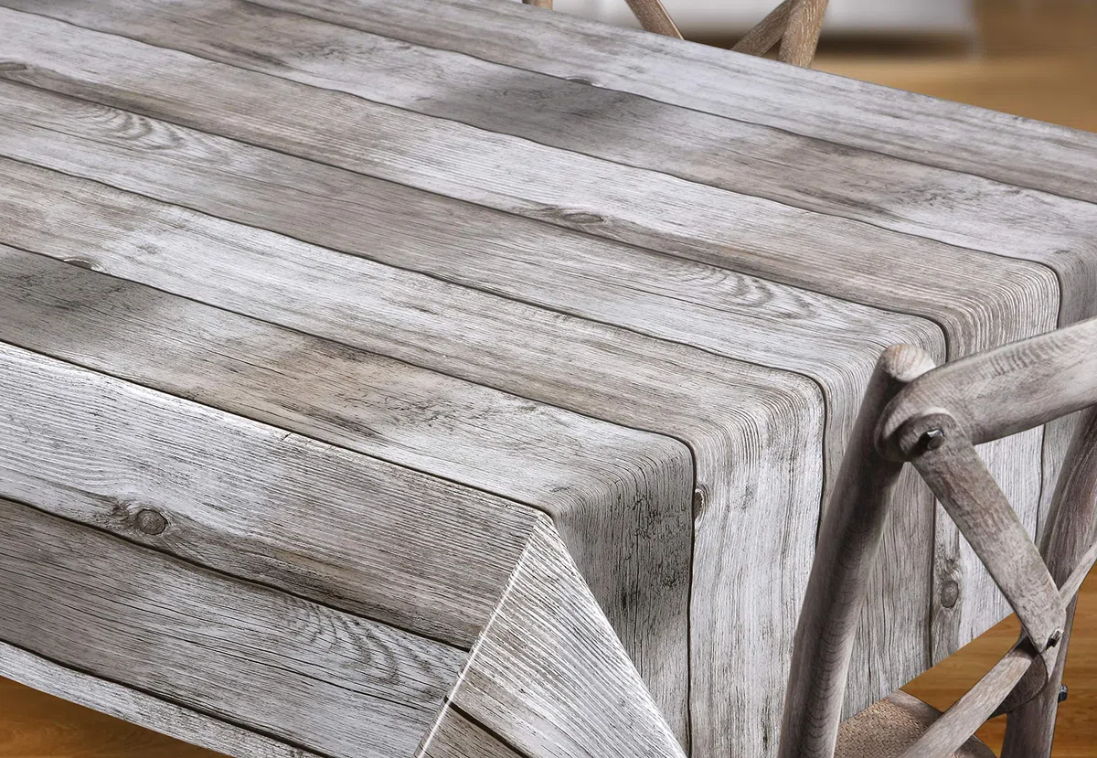 Holz beige Wachstuch Tischdecke glatt abwischbar Garten Tischdecke RUND OVAL ECKIG, Größe wählbar (Eckig 140x200 cm)