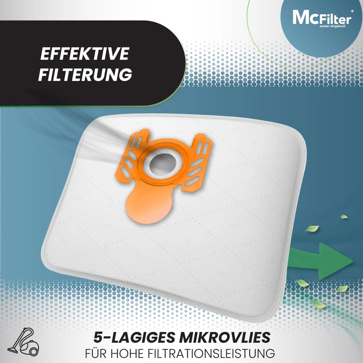 McFilter I 20 Staubsaugerbeutel kompatibel mit Swirl A07 I für AEG, Electrolux I A 07 I 5-lagiger Staubbeutel inkl. Mikrofilter mit Kunststoffdeckscheibe und Klappverschluss