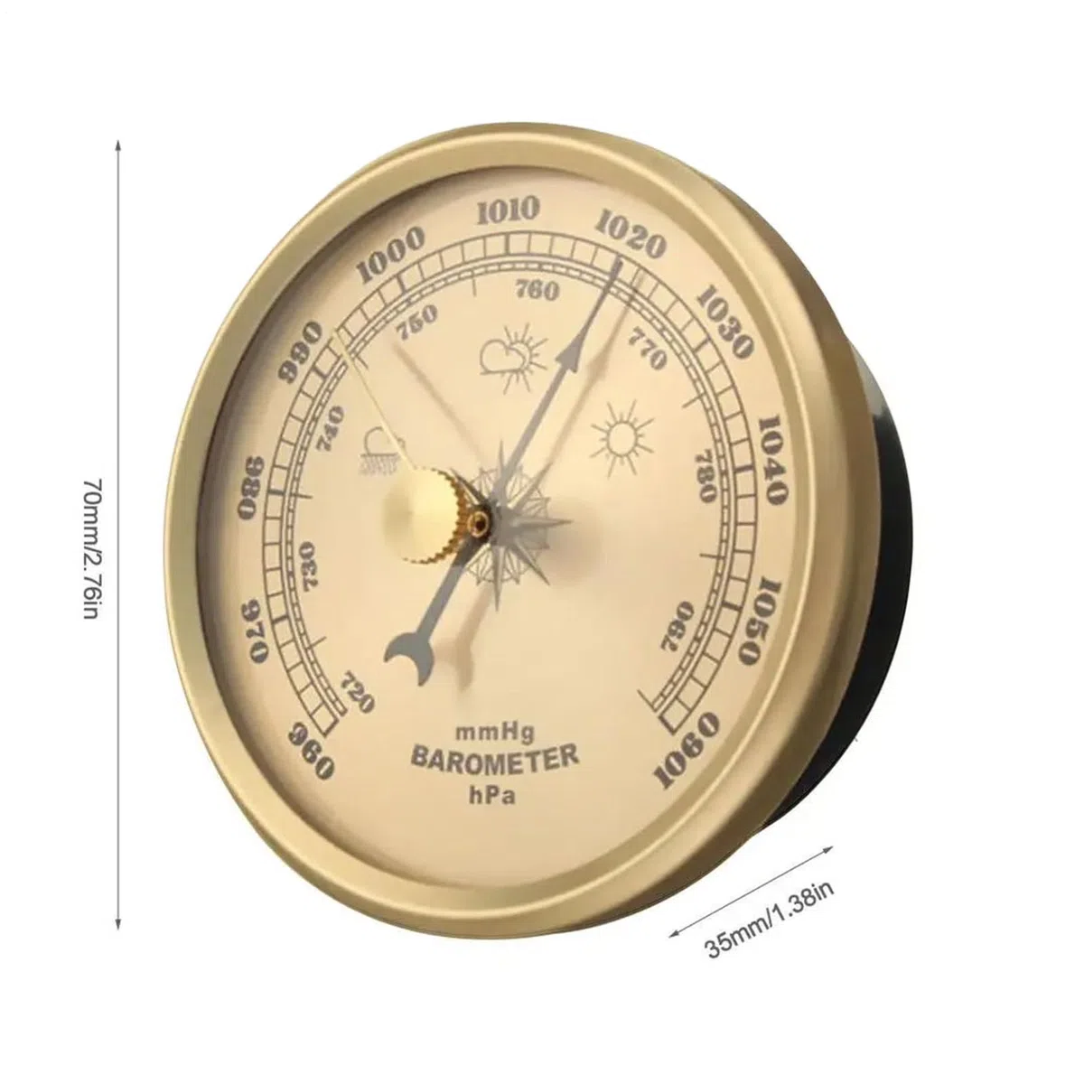 Outdoor Barometer,Wetteranzeige für Draußen | Tragbarer Barometer für Angeln Surfen Wandern Camping Bootfahren Jagdaktivitäten Unisex - Angelausrüstung Seen