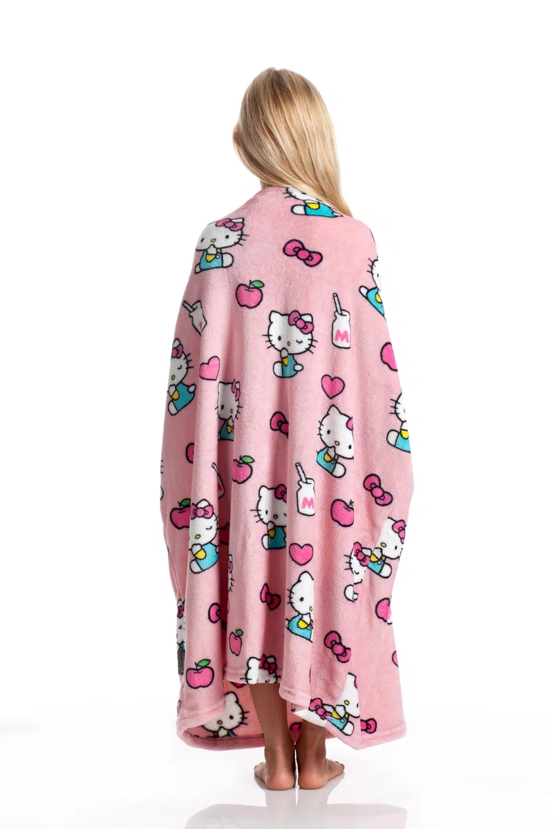 Kanguru Hoodie Kids, tragbare Decke mit Löchern für Hände und Arme, Blanket Hoodie, Geschenkidee für Kinder, 80x90cm Pink, Oversize