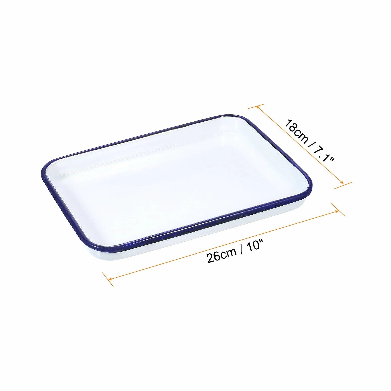 QUARKZMAN Butcher Tray Palette 10" x 7.1" Metall Dreifach Emaille Beschichtete Rechteckige Tablett Halterung Künstler Maler Malwerkzeug Für Kunstfarbe Acryl Aquarell Mischen