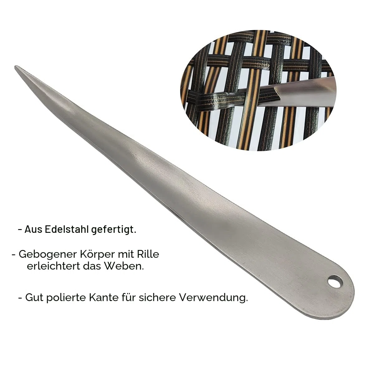 Feyart Allwetter-Rattan + Webwerkzeug, Reparatur-Set für Rattan-Gartenmöbel, Tisch, Stuhl, Sofa, Farbverlauf, Braun