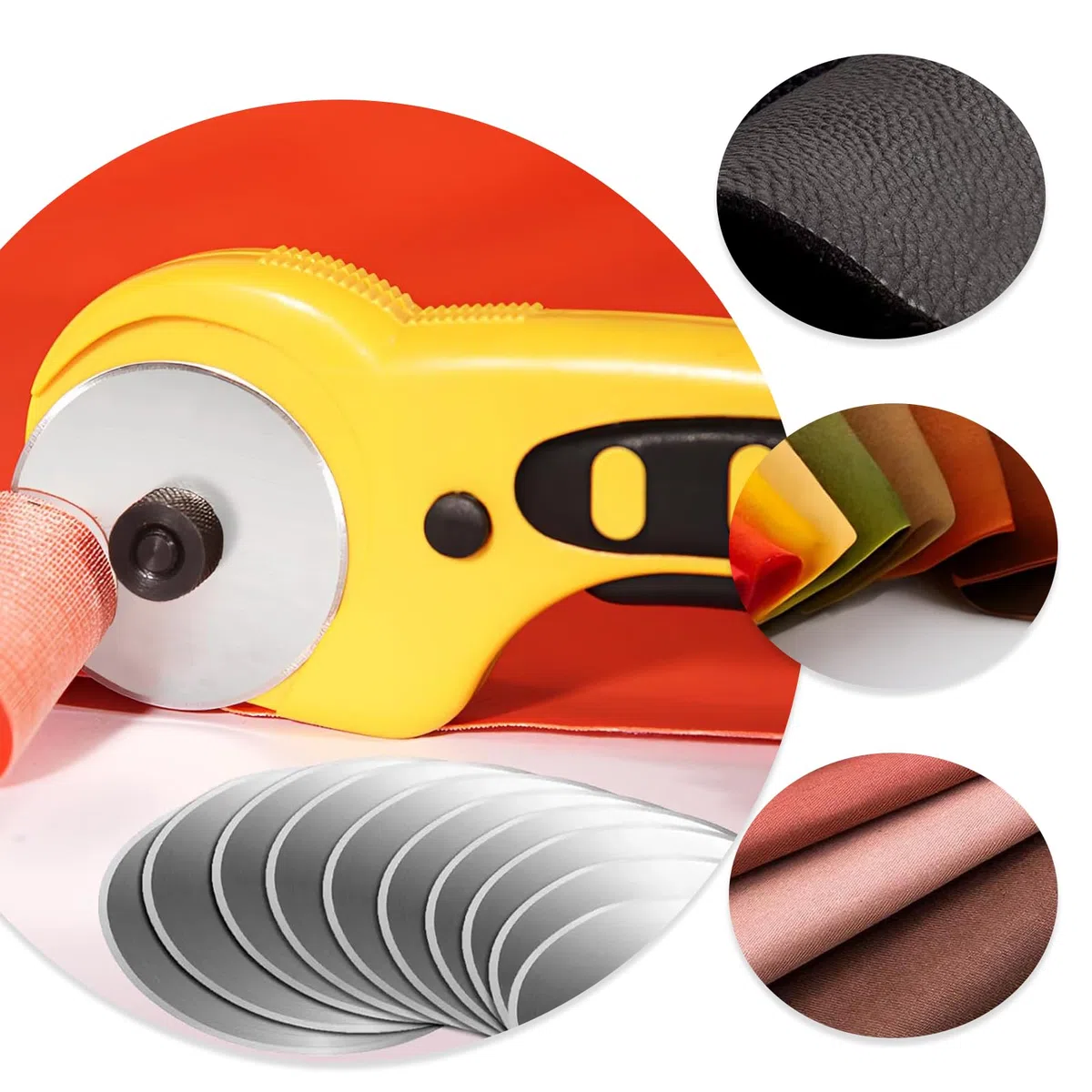Rollschneider Ersatz Klingen,Rollschneider Ersatzklingen 45mm Rundklinge,12 Stück Rollschneider Ersatz Klinge,für Quilten Papier Stoff Scrapbooking Nähen Stoffschneider