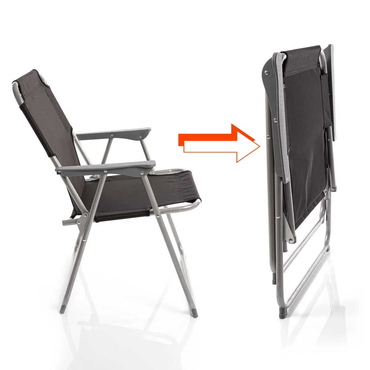 BigDean Klappstuhl Schwarz Campingstuhl Faltstuhl Angelstuhl robust klappbar bis 120kg
