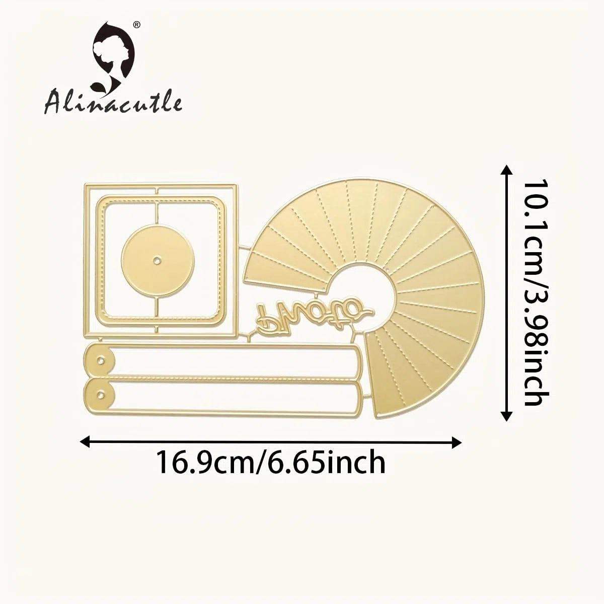 Alinacutle Runde Wasserfall-Karten-Metall-Stanzform, rotierende Karte, goldene Stanzformen für Geschenkpapier, Handwerk, handgefertigte Kartenherstellung, DIY-Grußkarten, Scrapbooking und Album