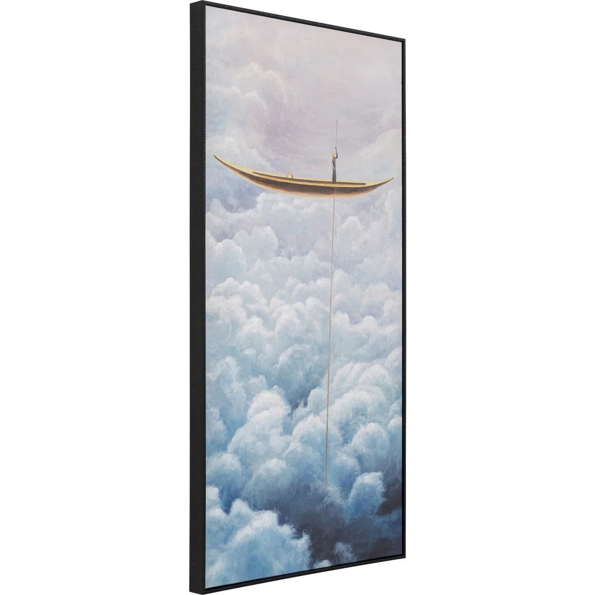 Kare Design Leinwandbild Cloud Boat, Mehrfarbig, 120x60 cm, Wandbild, Wandkunst, Wohnaccessoire, Mit Massivholzrahmen, Abstrakt, Himmlich, Wohnzimmer