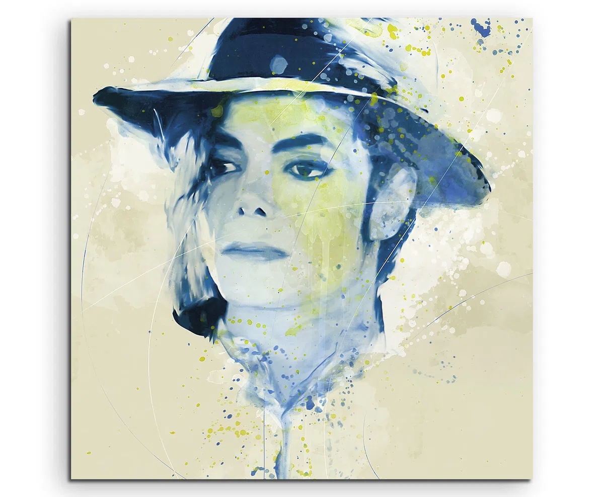Michael Jackson I Aqua 60x60cm - Splash Art Paul Sinus Wandbild auf Leinwand - Malerei, Kunstbild, Aquarell, Fineartprint