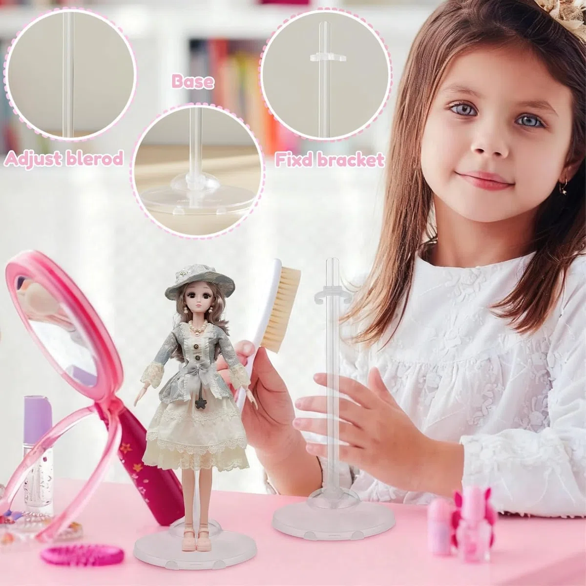 Artibetter 12Er Set Verstellbare Puppenständer Transparent Kunststoff Doll Stand Rack Für Puppen Taillenhalterung Display Zubehör Für Kinder Puppenspiele