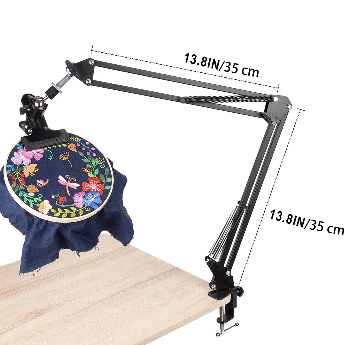 WDEC Sticktischständer Set Loch Handstickständer, Anleitungsfolder, Embroidery Table Stand Kit Hand Embroidery Stand Folding Cross Stitch, Stand Clamp Hand Embroidery Hoop Holder